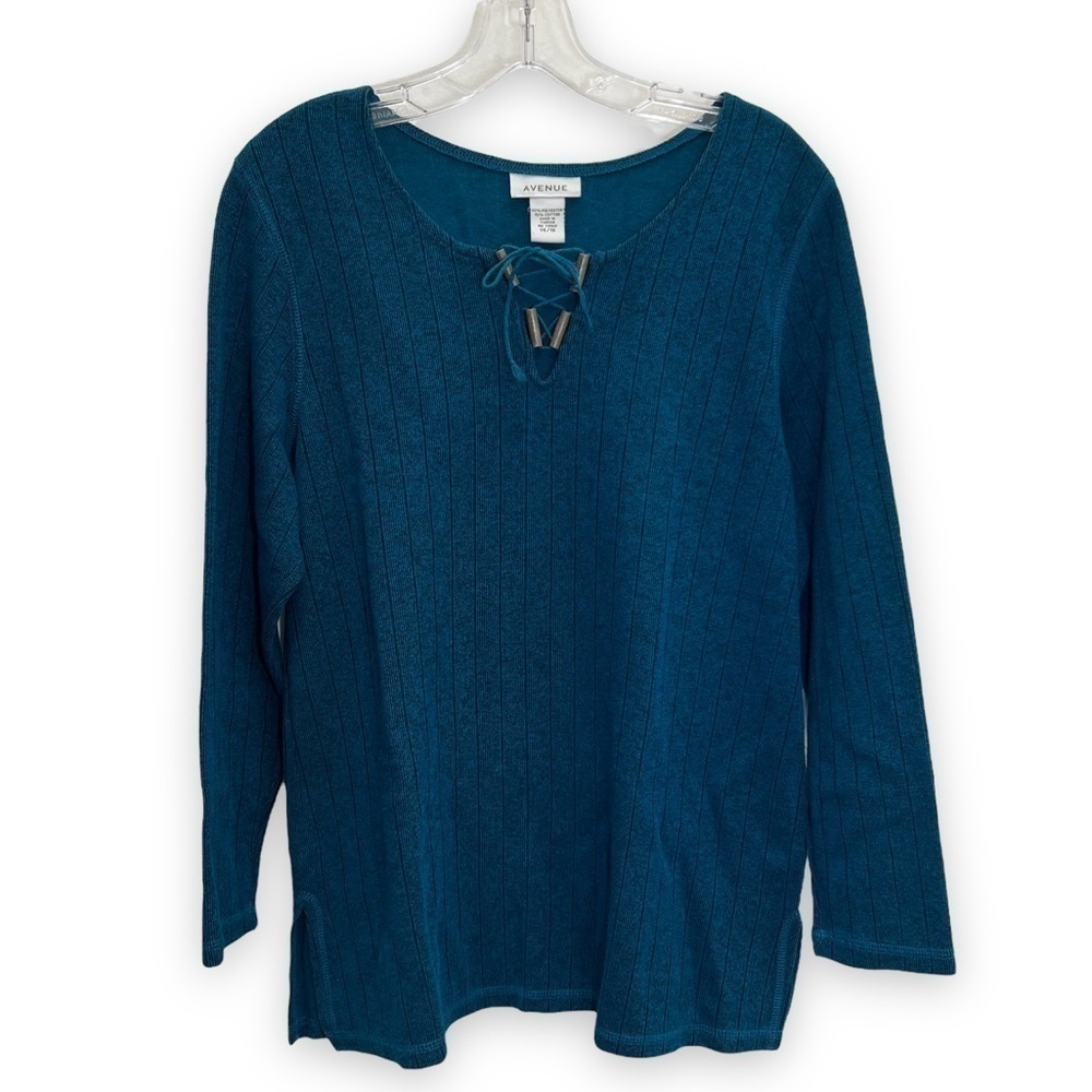 AVENUE Sweater Teal Ribbed 14/16‎